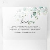 Summer Green Eucalyptus Foliage Wedding Dreifach Gefaltete Einladung (Innen Erste Seite)