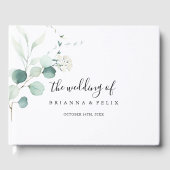 Summer Green Eucalyptus Foliage Wedding Gästebuch (Vorderseite)