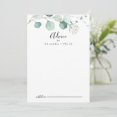 Summer Green Eucalyptus Foliage Wedding Hinweiskarte (Stehend Vorderseite)