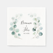 Summer Green Eucalyptus Foliage Wedding Napkin Serviette (Vorderseite)