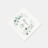 Summer Green Eucalyptus Foliage Wedding Napkin Serviette (Ecke)