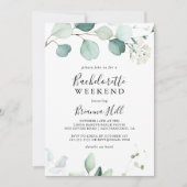 Summer Green Eucalyptus Leaf Bachelorette Wochenen Einladung (Vorderseite)