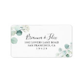 Summer Green Eucalyptus Leaf Wedding RSVP Adresse Adressaufkleber (Vorne)