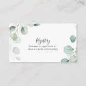 Summer Green Eucalyptus Wedding Gift Registry Begleitkarte (Vorderseite)