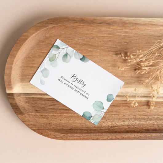 Summer Green Eucalyptus Wedding Gift Registry Begleitkarte