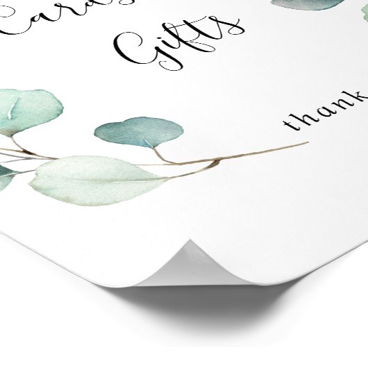 Summer Green Eukalyptus Cards and Gifts Sign Poster (Ecke)