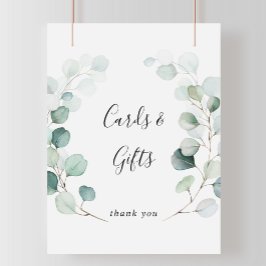Summer Green Eukalyptus Cards and Gifts Sign Poster