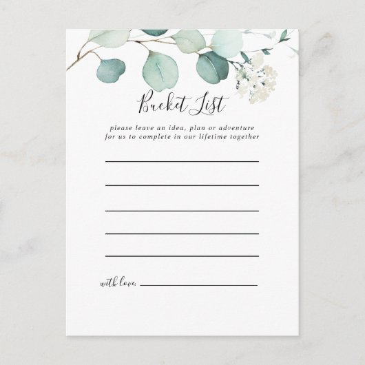 Summer Green Eukalyptus Foliage Bucket List Cards Postkarte (Vorderseite)