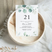 Summer Green Eukalyptus Leaf 21. Geburtstag Party Einladung