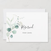 Summer Green Eukalyptus Wedding Reservierte Zeiche (Vorderseite)