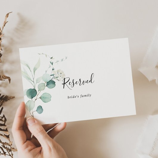 Summer Green Eukalyptus Wedding Reservierte Zeiche