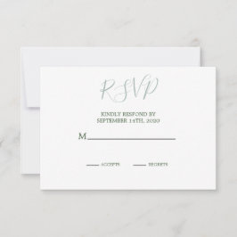Summer Green Foliage Modernes elegantes Hochzeitss RSVP Karte