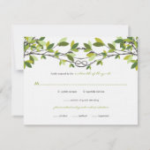 Summer Green Knotted Liebe Trees Wedding RSVP Card (Vorderseite)