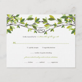Summer Green Knotted Liebe Trees Wedding RSVP Card Karte