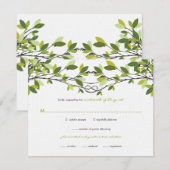 Summer Green Knotted Liebe Trees Wedding RSVP Card Karte (Vorne/Hinten)