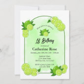 Summer Green Limon Citrus Erster Geburtstag Einladung (Vorderseite)