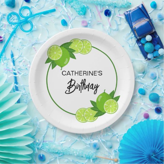 Summer Green Limon Citrus Geburtstag Pappteller (Party)