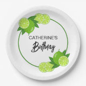 Summer Green Limon Citrus Geburtstag Pappteller (Vorderseite)