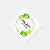 Summer Green Limon Citrus Geburtstag Serviette (Ecke)