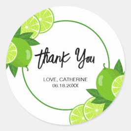 Summer Green Limon Citrus Vielen Dank Runder Aufkleber