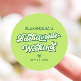 Summer Green Pool Party Bachelorette Gefallen Runder Aufkleber