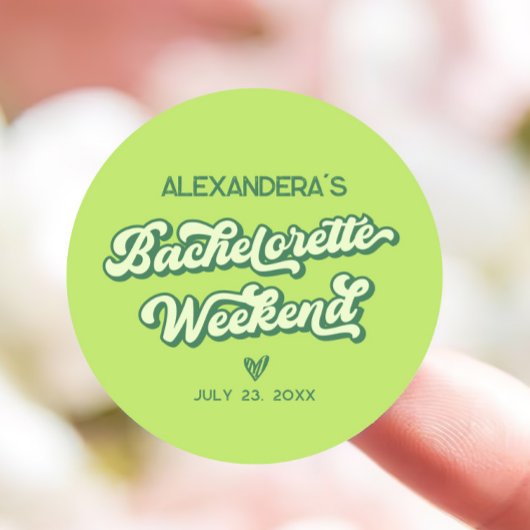 Summer Green Pool Party Bachelorette Gefallen Runder Aufkleber
