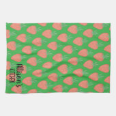 🍓 Summer Green+ Red Watercolor Erdbeermuster Geschirrtuch (Horizontal)