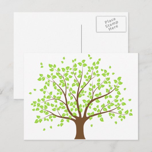 Summer Green Tree Postcard Postkarte (Vorne/Hinten)