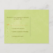 Summer Green Two Hearts Wedding RSVP Einladungspostkarte (Rückseite)