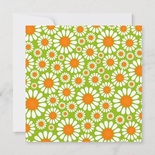 Summer Green und Orange Retro Daisy Bachelorette Einladung (Rückseite)