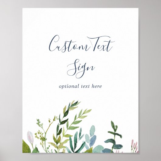 Summer Greenerity Custom Text Sign Poster (Vorne)