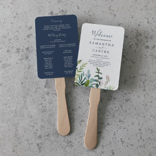Summer Greenerity Wedding Program Fan Fächer