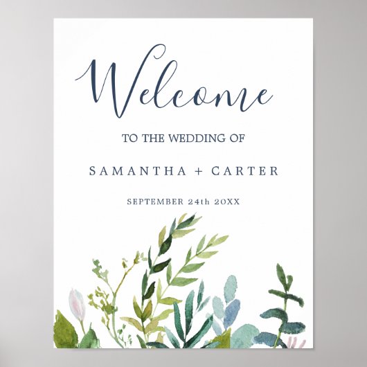 Summer Greenerity Welcome Wedding Poster (Vorne)