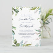 Summer Greenery Bat Mitzvah Einladung (Stehend Vorderseite)