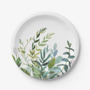 Summer Greenery Bouquet Wedding Pappteller