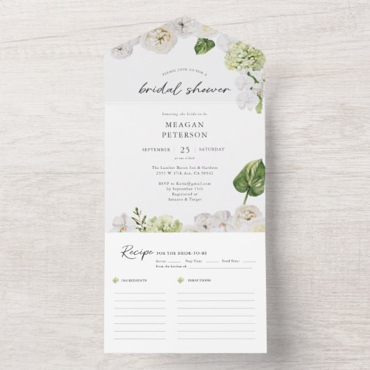 Summer Greenery Brautparty All In One Einladung (Innen)