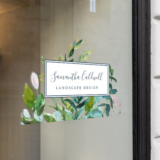 Summer Greenery Business Door Window Cling Fensteraufkleber