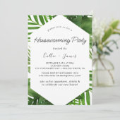 Summer Greenery Diamond Wreath Housewarming Party Einladung (Stehend Vorderseite)