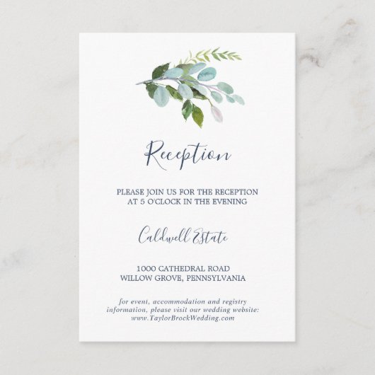 Summer Greenery Empfang Beilage Card Begleitkarte (Vorderseite)