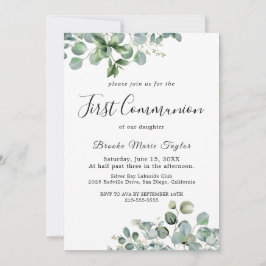 Summer Greenery Erste Kommunion Einladung
