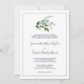 Summer Greenery Formal Wedding Einladung (Vorderseite)