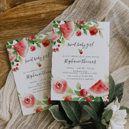 Summer Greenery Fruit Baby Dusche Einladung