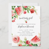 Summer Greenery Fruit Baby Dusche Einladung (Vorderseite)