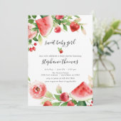 Summer Greenery Fruit Baby Dusche Einladung (Stehend Vorderseite)