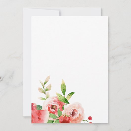 Summer Greenery Fruit Geburtstag Einladung (Rückseite)