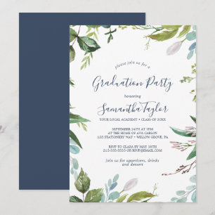 Summer Greenery Graduation Party Einladung