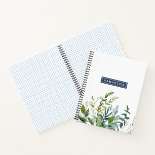 Summer Greenery Graph Paper Notizblock