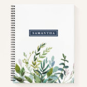 Summer Greenery Graph Paper Notizblock (Vorderseite)