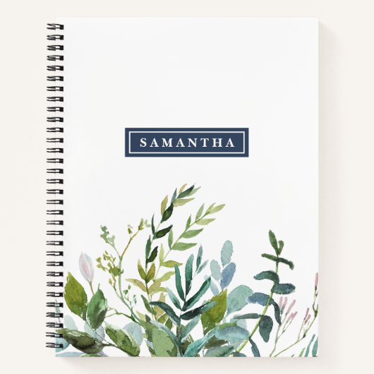 Summer Greenery Graph Paper Notizblock (Vorderseite)