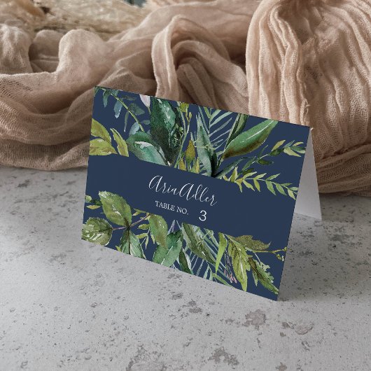 Summer Greenery | Hochzeiten von Navy-Platzkarten Tischnummer